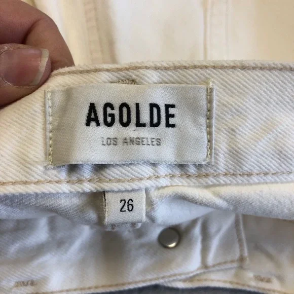 Agolde Parker Jean Shorts Womens 26 2 White Denim Cutoff Distressed Festival - Picture 8 of 10